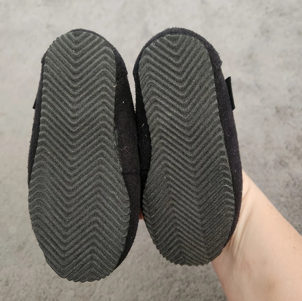 POLO Ralph Lauren Toddler Size 6 Black Teddy Bear Mocassin Slippers Rubber Sole